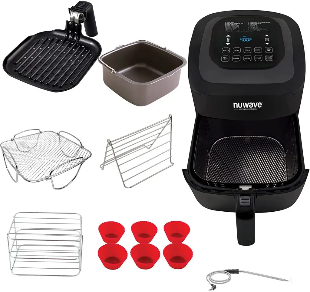Air fryer with Accessories Including Removable Divider & Grill Pan