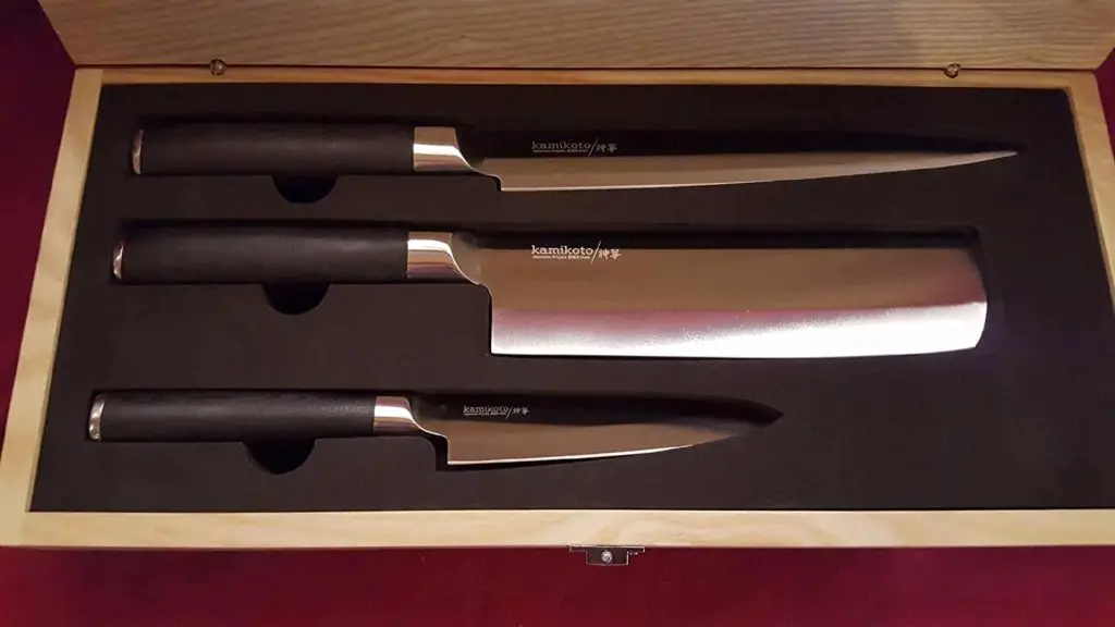 Kamikoto Kanpeki Knife Set with Wooden Safe Box