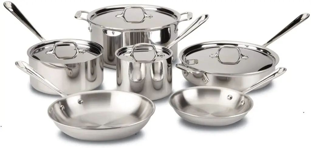 All Clad D3 Stainless Steel Cookware Set 10 Piece