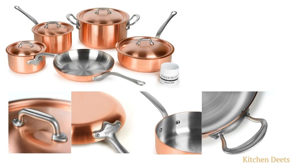 Mauviel 2.5 mm 9 piece copper cookware set