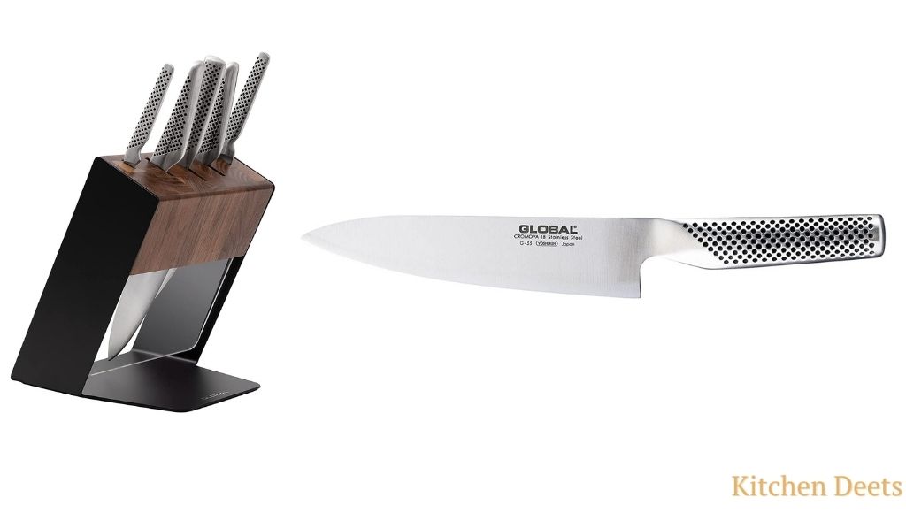 Global Classic Takashi 7 Piece knife Block Set and 8" Chef's Knife