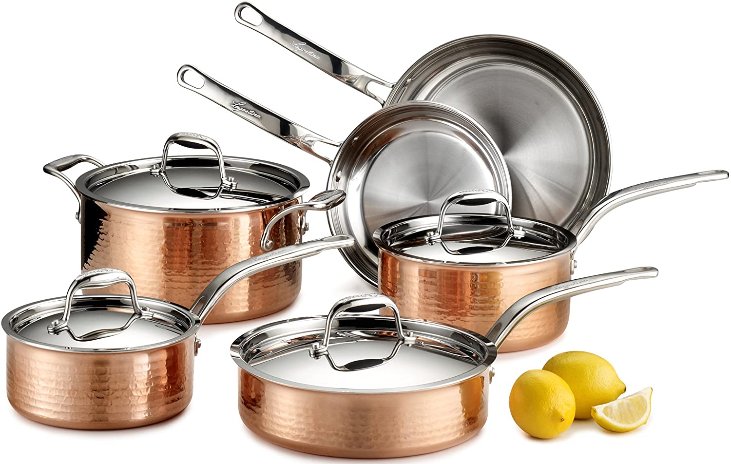 Lagostina Martellata Hammered Cookware 10 Piece set