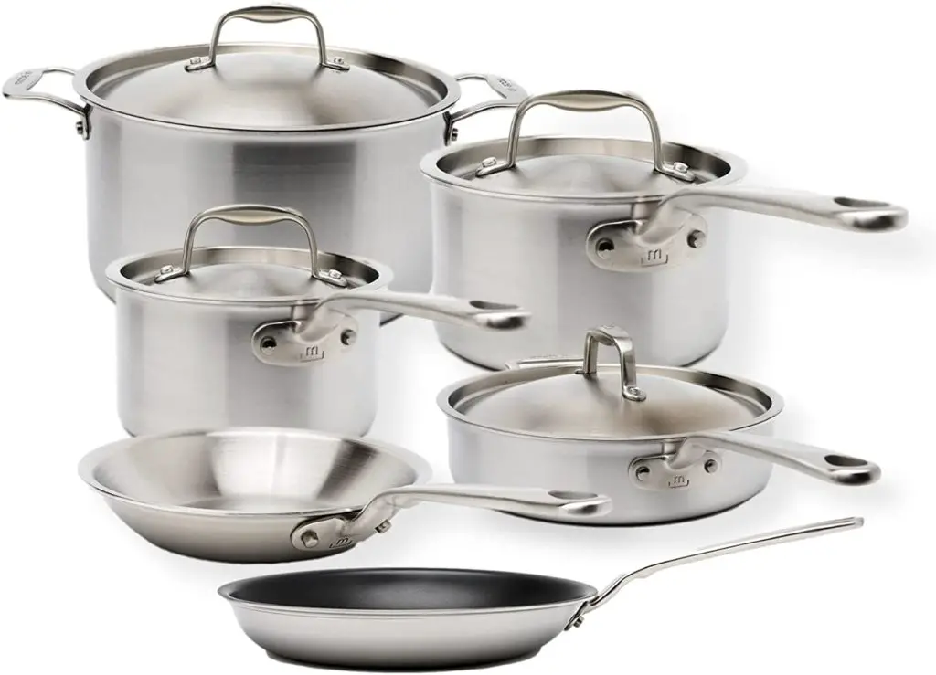 Made in 5-Ply Stainless Steel Cookware with Nonstick Pan