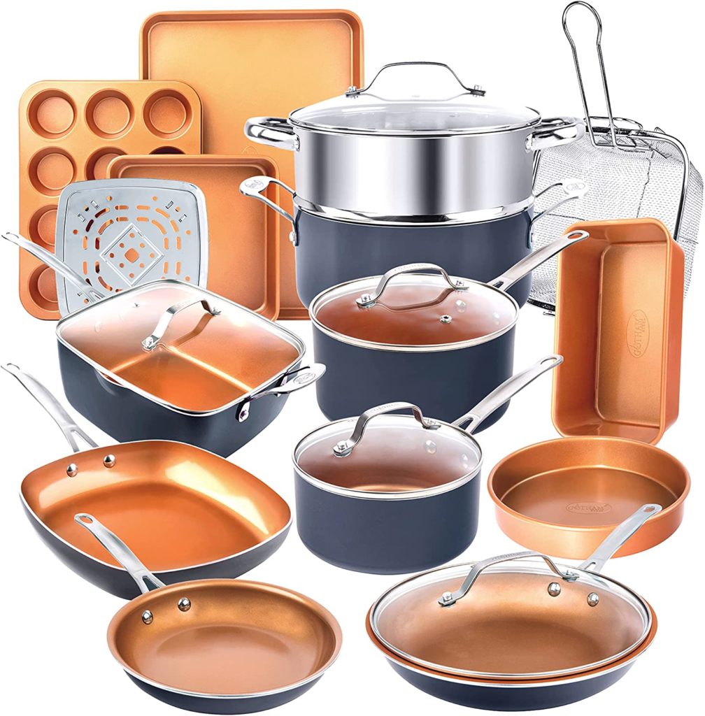 Gotham Steel Ceramic Copper coating Cookware set