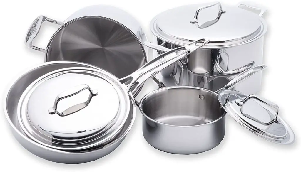 USA PAN 5-Ply 8 Piece Stainless Steel Cookware Set