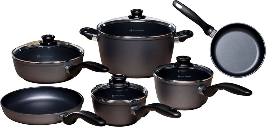 Swiss Diamond HD Nonstick Diamond Cookware 10 Piece set