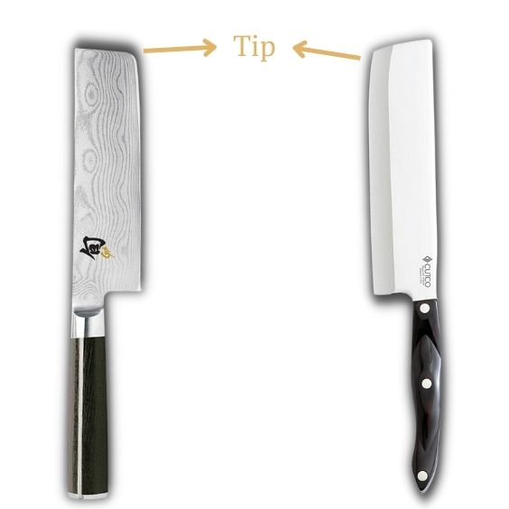 Nakiri knife squared tip explained