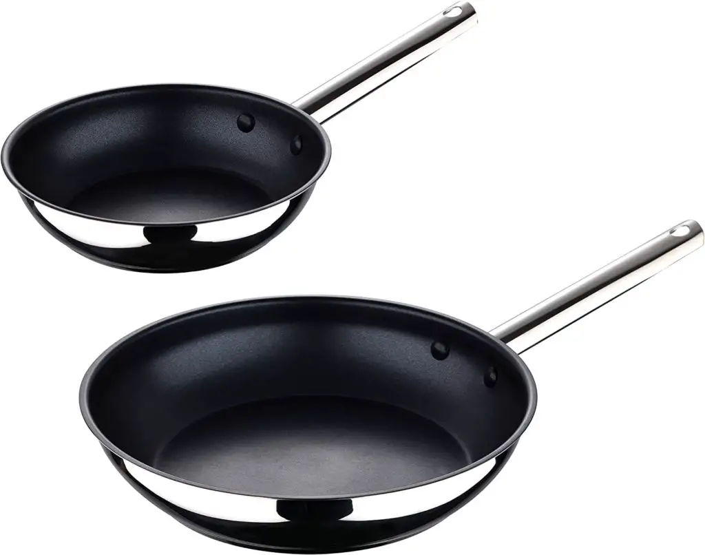 Bergner Gourmet 2 Piece Stainless Steel Fry Pan Nonstick coating