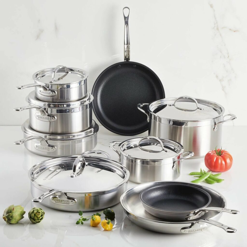 Hestan Pro bond Professional Clad Stainless Steel Dishwasher safe Epicurean Set