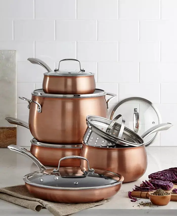 Belgique Copper Translucent 11 Piece Cookware Set