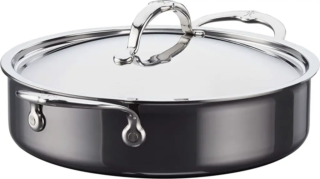 Hestan Nanobond titanium sauteuse pan with lid