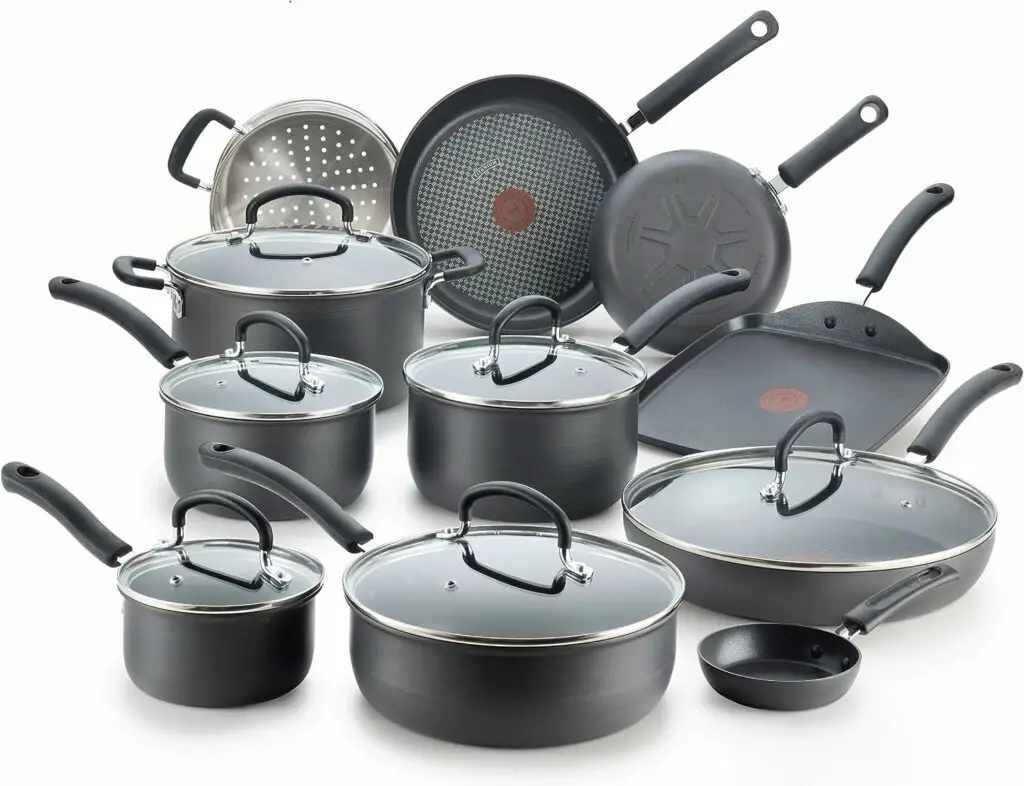 T fal hard anodized cookware set under 200